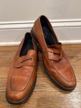 Cole Haan Penny Loafers Mens 12 Brown Leather Fleming Grand OS Shoes Academia